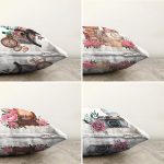 4'lü Özel Tasarım Antika Motifli Dijital Baskılı Modern Şönil Kırlent Kılıfı Seti Realhomes