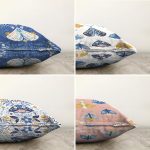 4'lü Kelebek Özel Tasarımlı Dijital Baskılı Modern Şönil Kırlent Kılıfı Seti Realhomes