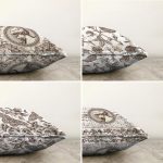 - Sonil-K4luset738-Gorsel2 - Realhomes 4'lü Beyaz Zemin Etnik Kara Kalem Çizimli Dijital Baskılı Modern Şönil Kırlent Kılıfı Seti Realhomes