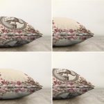 4'lü Krem Zemin Etnik Çizimli Dijital Baskılı Modern Şönil Kırlent Kılıfı Seti Realhomes