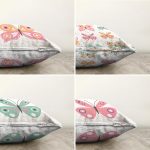 - Sonil-K4luset742-Gorsel2 - Realhomes 4'lü Renkli Kelebekler Özel Tasarım Dijital Baskılı Modern Şönil Kırlent Kılıfı Seti Realhomes