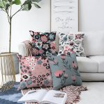 - Sonil-K4luset744-Gorsel1 - Realhomes  4'lü Rengarenk Zemin Çiçek Temalı Dijital Baskılı Modern Şönil Kırlent Kılıfı Seti Realhomes