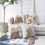 4'lü Kabak & Meyveler Özel Tasarım Dijital Baskılı Modern Şönil Kırlent Kılıfı Seti Realhomes