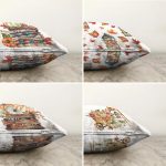 4'lü Kabak & Meyveler Özel Tasarım Dijital Baskılı Modern Şönil Kırlent Kılıfı Seti Realhomes