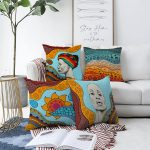 4'lü Etnik Tasarımlı Renkli Dijital Baskılı Modern Şönil Kırlent Kılıfı Seti Realhomes