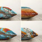 4'lü Etnik Tasarımlı Renkli Dijital Baskılı Modern Şönil Kırlent Kılıfı Seti Realhomes