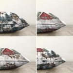 - Sonil-K4luset761-Gorsel2 - Realhomes  4'lü Bağ Evi Özel Tasarım Kış Temalı Dijital Baskılı Modern Şönil Kırlent Kılıfı Seti Realhomes