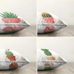 4'lü Sevimli Saksılı Kaktüs Tasarımlı Dijital Baskılı Modern Şönil Kırlent Kılıfı Seti Realhomes