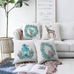 4'lü Özel Tasarım Kış Temalı Dijital Baskılı Modern Şönil Kırlent Kılıfı Seti Realhomes