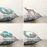 4'lü Özel Tasarım Kış Temalı Dijital Baskılı Modern Şönil Kırlent Kılıfı Seti Realhomes