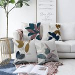 - Sonil-K4luset769-Gorsel1 - Realhomes 4'lü Pastel Renkli Yaprak Tasarımlı Dijital Baskılı Modern Şönil Kırlent Kılıfı Seti Realhomes