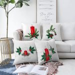 - Sonil-K4luset772-Gorsel1 - Realhomes 4'lü Kırmızı Mum Şamdan Tasarımlı Dijital Baskılı Modern Şönil Kırlent Kılıfı Seti Realhomes