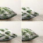 - Sonil-K4luset775-Gorsel2 - Realhomes 4'lü Yeşil Egzotik Yaprak Tasarımlı Dijital Baskılı Modern Şönil Kırlent Kılıfı Seti Realhomes