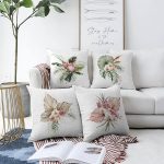 4'lü Egzotik Yaprak Tasarımlı Dijital Baskılı Modern Şönil Kırlent Kılıfı Seti Realhomes