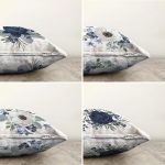 - Sonil-K4luset779-Gorsel2 - Realhomes 4'lü Mavi Beyaz Gül Tasarımlı Dijital Baskılı Modern Şönil Kırlent Kılıfı Seti Realhomes