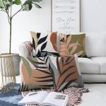 - Sonil-K4luset782-Gorsel1 - Realhomes 4'lü Özel Tasarım İnce Dal Yaprakları Dijital Baskılı Modern Şönil Kırlent Kılıfı Seti Realhomes