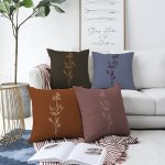 - Sonil-K4luset786-Gorsel1 - Realhomes  4'lü Rengarenk Zemin Onedraw Çiçek Çizimli Dijital Baskılı Modern Şönil Kırlent Kılıfı Seti Realhomes