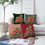 4'lü Renkli Zemin Mum Konseptli Dijital Baskılı Modern Şönil Kırlent Kılıfı Seti Realhomes