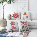 4'lü Çiçek & Şeker Tasarımlı Dijital Baskılı Modern Şönil Kırlent Kılıfı Seti Realhomes