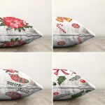 4'lü Çiçek & Şeker Tasarımlı Dijital Baskılı Modern Şönil Kırlent Kılıfı Seti Realhomes