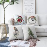 - Sonil-K4luset797-Gorsel1 - Realhomes  4'lü Kardan Adam & Çam Ağacı Motifli Dijital Baskılı Modern Şönil Kırlent Kılıfı Seti Realhomes