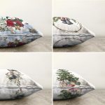 - Sonil-K4luset797-Gorsel2 - Realhomes  4'lü Kardan Adam & Çam Ağacı Motifli Dijital Baskılı Modern Şönil Kırlent Kılıfı Seti Realhomes