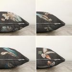 - Sonil-K4luset803-Gorsel2 - Realhomes 4'lü Koyu Zeminli Tüy Motifli Dijital Baskılı Modern Şönil Kırlent Kılıfı Seti Realhomes