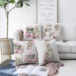 4'lü Çiçek Arabası Özel Tasarım Dijital Baskılı Modern Şönil Kırlent Kılıfı Seti Realhomes