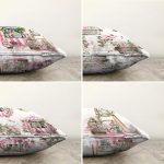 4'lü Çiçek Arabası Özel Tasarım Dijital Baskılı Modern Şönil Kırlent Kılıfı Seti Realhomes