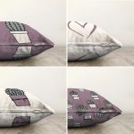 4'lü Efaltun & Beyaz Kaktüs Tasarımlı Dijital Baskılı Modern Şönil Kırlent Kılıfı Seti Realhomes