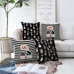 4'lü Saksıdaki Çiçekler Özel Tasarım Dijital Baskılı Modern Şönil Kırlent Kılıfı Seti Realhomes