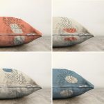 - Sonil-K4luset821-Gorsel2 - Realhomes  4'lü Renkli Zemin Deniz Yosunu Çizimli Dijital Baskılı Modern Şönil Kırlent Kılıfı Seti Realhomes