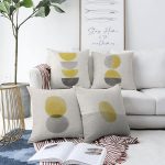 4'lü Soyut Çizimli Pastel Renkli Özel Tasarım Dijital Baskılı Modern Şönil Kırlent Kılıfı Seti Realhomes