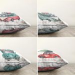 - Sonil-K4luset826-Gorsel2 - Realhomes  4'lü Çam Ağaçlı Araba Desenli Dijital Baskılı Modern Şönil Kırlent Kılıfı Seti Realhomes