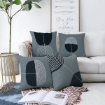 - Sonil-K4luset827-Gorsel1 - Realhomes  4'lü Açık Füme Renkli Onedraw Çizimli Dijital Baskılı Modern Şönil Kırlent Kılıfı Seti Realhomes