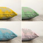 - Sonil-K4luset837-Gorsel2 - Realhomes 4'lü Renkli Zemin Papatya Kelebek Özel Tasarımlı Dijital Baskılı Modern Şönil Kırlent Kılıfı Seti Realhomes