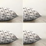 4'lü Özel Tasarım İskandinav Motifli Dijital Baskılı Modern Şönil Kırlent Kılıfı Seti Realhomes