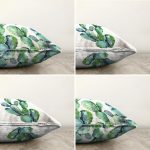 4'lü Beyaz Zemin Kaktüs Tasarımlı Dijital Baskılı Modern Şönil Kırlent Kılıfı Seti Realhomes