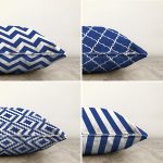 - Sonil-K4luset860-Gorsel2 - Realhomes  4'lü Lacivert Geometrik Çizimler Özel Tasarım Dijital Baskılı Modern Şönil Kırlent Kılıfı Seti Realhomes