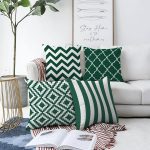 - Sonil-K4luset861-Gorsel1 - Realhomes 4'lü Koyu Yeşil Geometrik Çizimler Özel Tasarım Dijital Baskılı Modern Şönil Kırlent Kılıfı Seti Realhomes