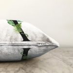 - Sonil-K9445-Gorsel3 - Realhomes Beyaz Zemin Yaprak Motifli Siyah 1 Rakamı Özel Tasarım Dijital Baskılı Raşel Kadife Yastık Kırlent Kılıfı Realhomes