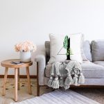 - Sonil-K9448-Gorsel2 - Realhomes Beyaz Zemin Yaprak Motifli Siyah 4 Rakamı Özel Tasarım Dijital Baskılı Raşel Kadife Yastık Kırlent Kılıfı Realhomes