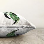 - Sonil-K9453-Gorsel3 - Realhomes Beyaz Zemin Yaprak Motifli Siyah 9 Rakamı Özel Tasarım Dijital Baskılı Raşel Kadife Yastık Kırlent Kılıfı Realhomes