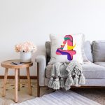 Beyaz Zemin Renkli 4 Rakamlı Özel Tasarım Dijital Baskılı Raşel Kadife Yastık Kırlent Kılıfı Realhomes