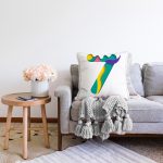 Beyaz Zemin Renkli 7 Rakamlı Özel Tasarım Dijital Baskılı Raşel Kadife Yastık Kırlent Kılıfı Realhomes