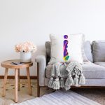 Beyaz Zemin Renkli İ Harfli Özel Tasarım Dijital Baskılı Raşel Kadife Yastık Kırlent Kılıfı Realhomes