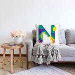- Sonil-K9511-Gorsel2 - Realhomes  Beyaz Zemin Renkli N Harfli Özel Tasarım Dijital Baskılı Raşel Kadife Yastık Kırlent Kılıfı Realhomes