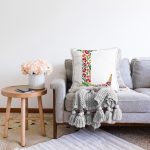 - Sonil-K9541-Gorsel2 - Realhomes Beyaz Zemin Yaprak Temalı L Harfi Özel Tasarım Dijital Baskılı Raşel Kadife Yastık Kırlent Kılıfı Realhomes