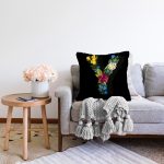 - Sonil-K9620-Gorsel2 - Realhomes Siyah Zemin Renkli Gül Temalı Y Harfi Özel Tasarım Dijital Baskılı Raşel Kadife Yastık Kırlent Kılıfı Realhomes