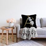 - Sonil-K9687-Gorsel2 - Realhomes  Siyah Zemin Beyaz Gül Motifli Gold A Harfi Özel Tasarım Dijital Baskılı Raşel Kadife Yastık Kırlent Kılıfı Realhomes